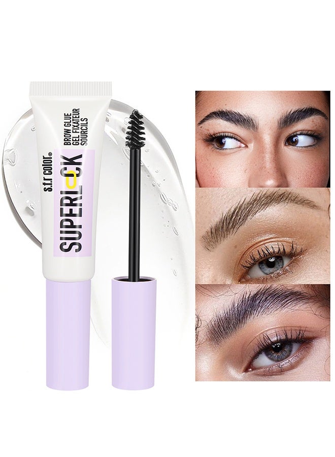 S.F.R COLOR Super Lock Brow Glue Fixateur Sourcils, Eyebrow Gel, Lightweight Brow Gel for Up To 24HR Hold, Clear 10g